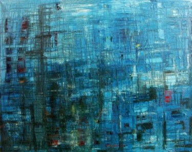 Painting titled "Aquablue" by Julie Harnois, Original Artwork