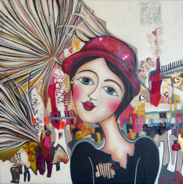 Painting titled "Dans tes rêves" by Julie Henrio, Original Artwork, Acrylic
