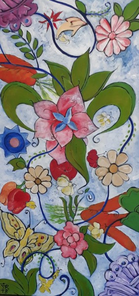 Malarstwo zatytułowany „jardin-du-peve-1.jpg” autorstwa Julie Ellama Clerc, Oryginalna praca, Akryl