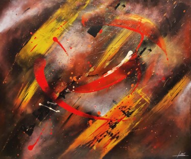Pintura intitulada "Dans l'ombre" por Julien Abstrait, Obras de arte originais, Acrílico