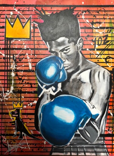 Painting titled "Légende Basquiat" by Julien Antoine (YOZ), Original Artwork, Acrylic