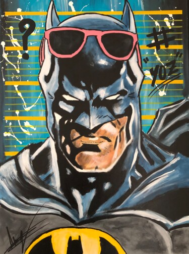 Schilderij getiteld "Batman très Fun #2" door Julien Antoine (YOZ), Origineel Kunstwerk, Acryl Gemonteerd op Frame voor hout…