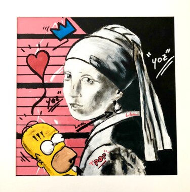 Painting titled "Homer et la perle" by Julien Antoine (YOZ), Original Artwork, Acrylic