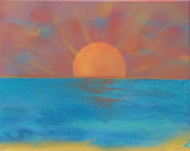 Peinture intitulée "soleil levant" par Jr - Julien Ayral, Œuvre d'art originale, Acrylique