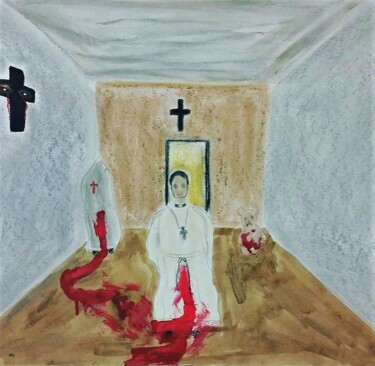 Zeichnungen mit dem Titel "Church" von Julien.B, Original-Kunstwerk, Pastell