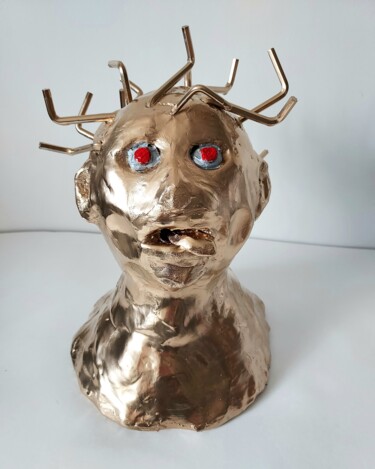 Sculpture titled "Lobotomie" by Julien.B, Original Artwork, Clay