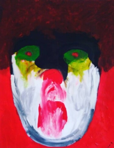 Painting titled "Clown triste" by Julien.B, Original Artwork, Acrylic