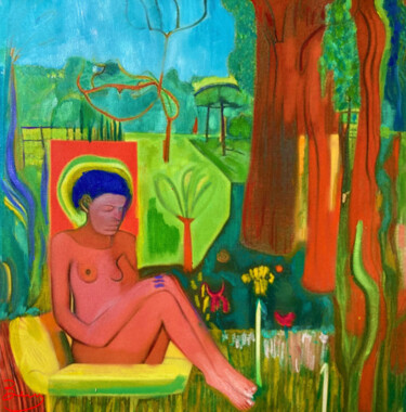Pintura titulada "" La fille au sofa…" por Julien / Berg Berger     /    Berg, Obra de arte original, Pintura Digital