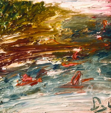 Painting titled "Falaises" by Julien Danaux (Artdanaux), Original Artwork, Acrylic
