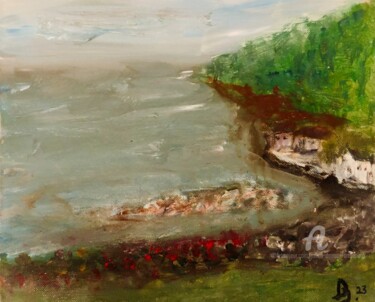 Painting titled "Falaises 2" by Julien Danaux (Artdanaux), Original Artwork, Acrylic