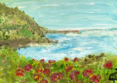 Pittura intitolato "Paysage marin" da Julien Danaux (Artdanaux), Opera d'arte originale, Acrilico Montato su Telaio per bare…