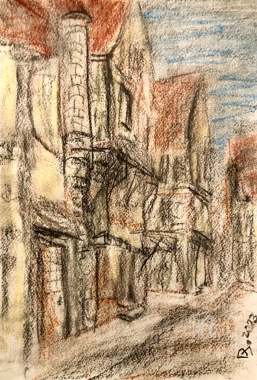 Drawing titled "Rue de la paix" by Julien Danaux (Artdanaux), Original Artwork, Pencil