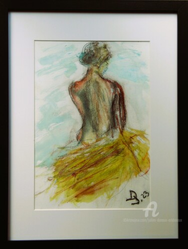 Картина под названием "Dos nu" - Julien Danaux (Artdanaux), Подлинное произведение искусства, Акварель