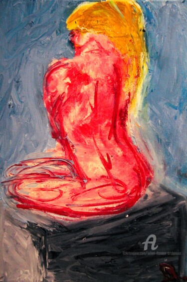 Pintura titulada "Nue série 1 toile" por Julien Danaux (Artdanaux), Obra de arte original, Acuarela Montado en Bastidor de c…
