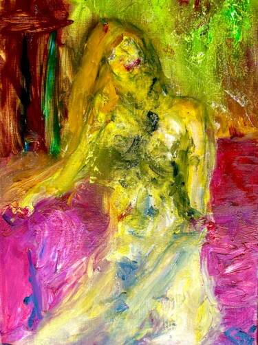 Peinture intitulée "Pourquoi je suis la" par Julien Danaux (Artdanaux), Œuvre d'art originale, Huile Monté sur Châssis en bo…