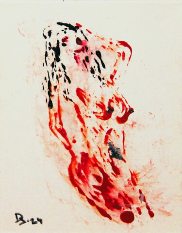 Pintura titulada "FEMME NUE SERIE 1#…" por Julien Danaux (Artdanaux), Obra de arte original, Acuarela Montado en Bastidor de…