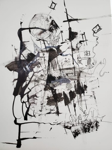Рисунок под названием "Post Mortem... 🌹" - Julien Grelier, Подлинное произведение искусства, Акрил