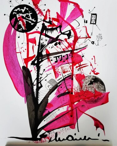 Рисунок под названием "Clé musicale" - Julien Grelier, Подлинное произведение искусства, Чернила
