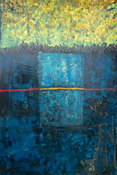 Pintura intitulada "Porte bleue" por Julien Lautier, Obras de arte originais, Acrílico