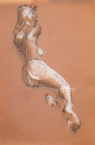 Σχέδιο με τίτλο "Life drawing #2305" από Julien Lemaire, Αυθεντικά έργα τέχνης, Παστέλ