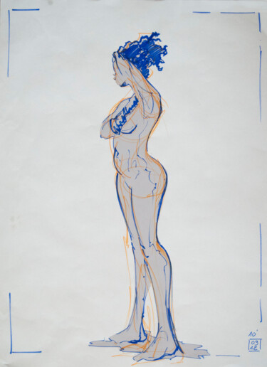 Drawing titled "Life drawing #2311" by Julien Lemaire, Original Artwork, Marker