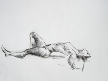 Drawing titled "Life drawing #2313" by Julien Lemaire, Original Artwork, Charcoal
