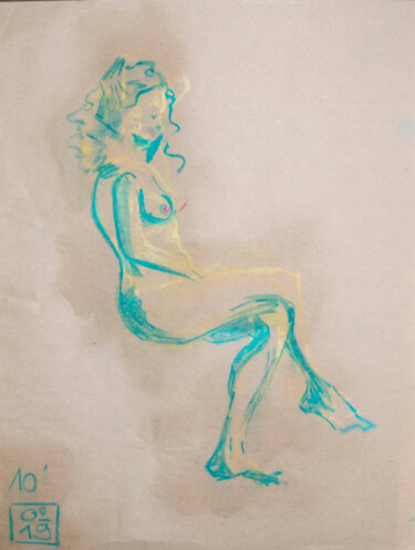 Drawing titled "Life drawing #2315" by Julien Lemaire, Original Artwork, Pastel