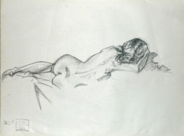 Dessin intitulée "Life drawing #2324" par Julien Lemaire, Œuvre d'art originale, Conté