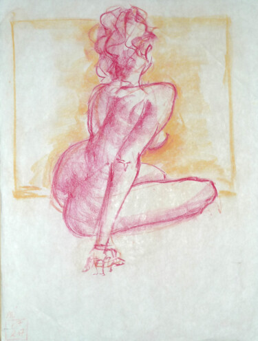 Drawing titled "Life drawing #2334…" by Julien Lemaire, Original Artwork, Pastel