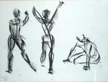 Drawing titled "Life drawing #2337" by Julien Lemaire, Original Artwork, Charcoal