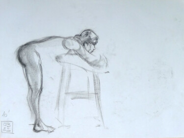 Drawing titled "Life drawing #2339" by Julien Lemaire, Original Artwork, Conté