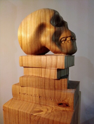 Sculpture titled "Vanité" by Julien Mermet, Original Artwork, Wood