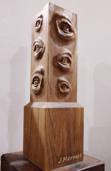 Sculpture intitulée "Tour d'observation" par Julien Mermet, Œuvre d'art originale, Bois