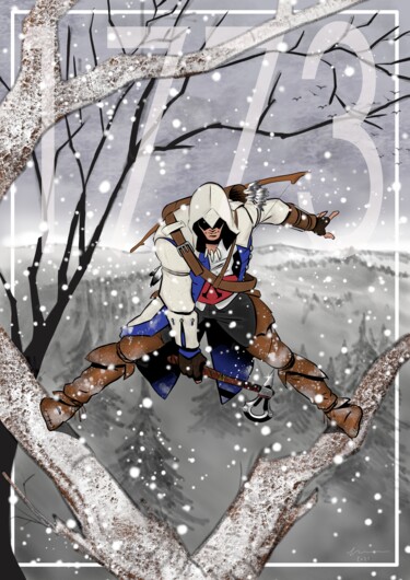 Digital Arts titled "AC - Connor Kenway" by Julien Rouleau, Original Artwork, Digital Painting