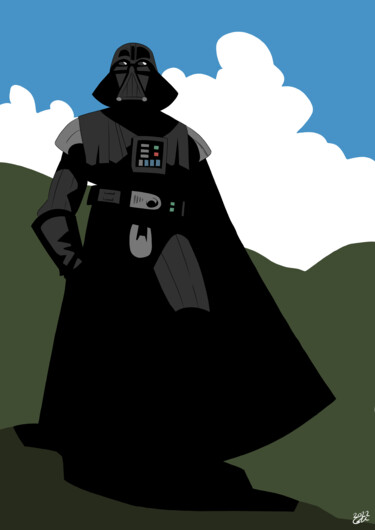 Digital Arts titled "Darth Vader 1" by Julien Rouleau, Original Artwork, Digital Painting