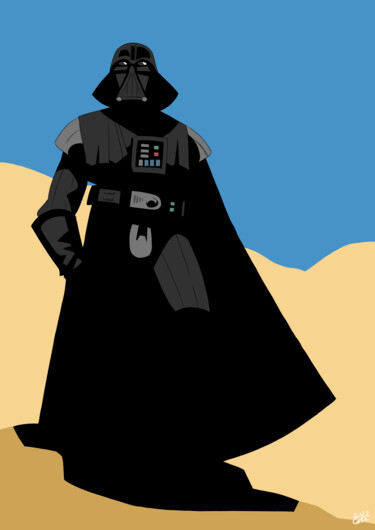 Digital Arts titled "Darth Vader 5" by Julien Rouleau, Original Artwork, Digital Painting