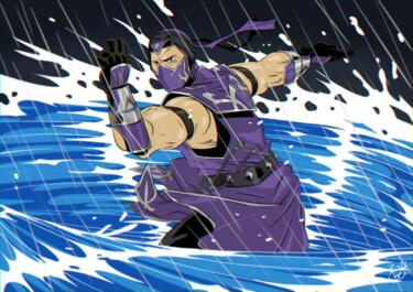 「Mortal Kombat - Rain」というタイトルのデジタルアーツ Julien Rouleauによって, オリジナルのアートワーク, デジタル絵画