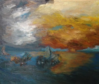 Painting titled "Tourmente" by Julien Bonnivard, Original Artwork, Oil