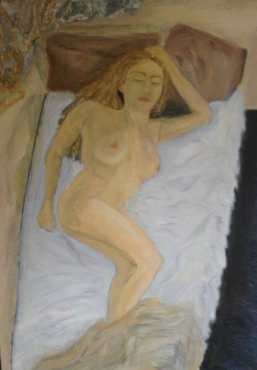 Malerei mit dem Titel "Le songe de Danaé" von Julien Bonnivard, Original-Kunstwerk, Öl