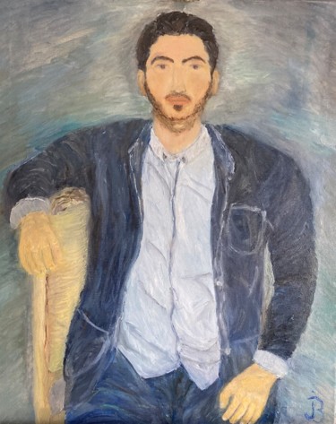 Painting titled "Autoportrait" by Julien Bonnivard, Original Artwork, Oil