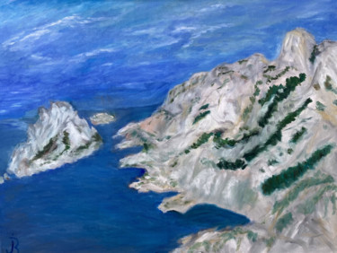 Painting titled "Calanque de Callelo…" by Julien Bonnivard, Original Artwork, Oil