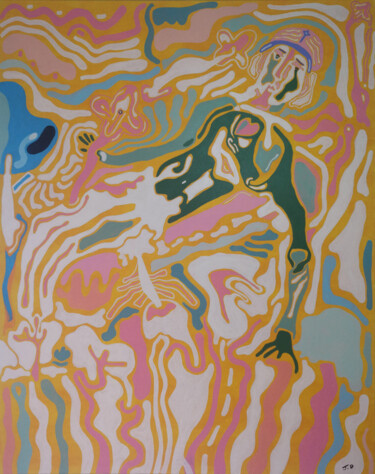 La pluie Peinture intitulée "La pluie" par Julien Delcourt, Œuvre d'art originale, Acrylique Monté sur Châssis