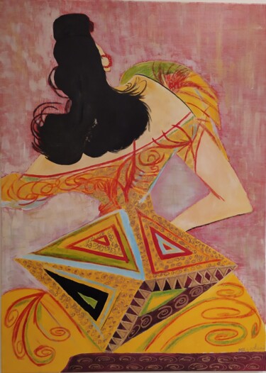 Картина под названием "ballerina spagnola…" - Julienne Julie, Подлинное произведение искусства, Акрил Установлен на картон