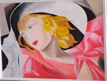 Painting titled "copia di ragazza co…" by Julienne Julie, Original Artwork, Acrylic Mounted on Wood Stretcher frame