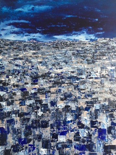 Peinture intitulée "L'heure bleue" par Julien Peschard, Œuvre d'art originale, Acrylique