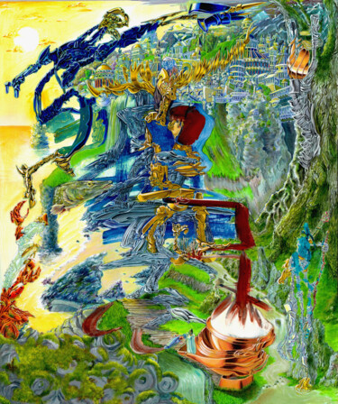Pintura intitulada "Perséphone" por Julien Sama, Obras de arte originais, Acrílico