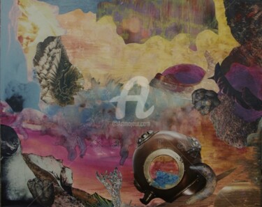 Collages getiteld "Au fond" door Juliette Agabra, Origineel Kunstwerk