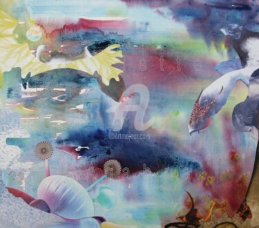 Collages intitulée "Dragonologie" par Juliette Agabra, Œuvre d'art originale