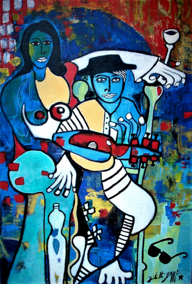 Painting titled "Jazz end blues" by Juliette B'Art, Original Artwork, Acrylic
