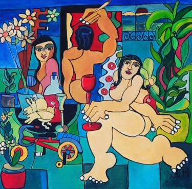 Pintura intitulada "Idéalictic ou maiso…" por Juliette B'Art, Obras de arte originais, Acrílico